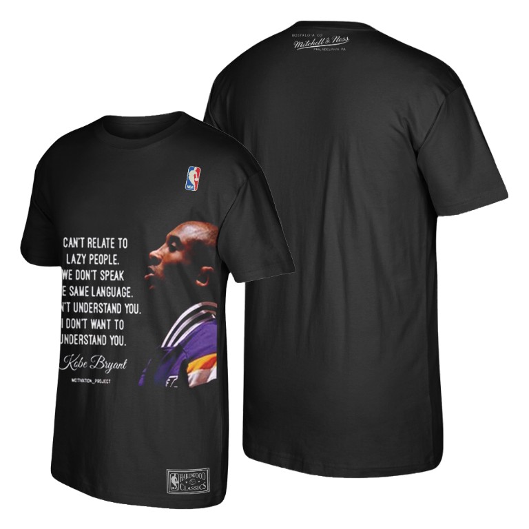 Men's Los Angeles Lakers Kobe Bryant #24 NBA Great Quotes On Fail Mamba Week Black Basketball T-Shirt BZI5683VT